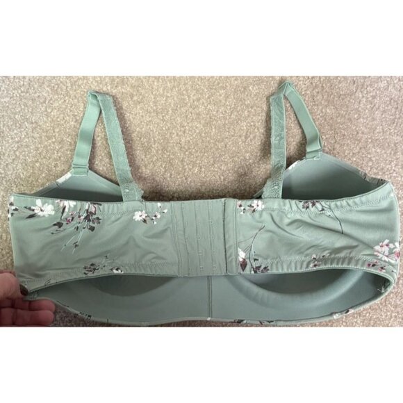 Cacique 40 DDD BRA Green Floral Lightly Lined T-Shirt No Wire LANE Bryant - Picture 5 of 7